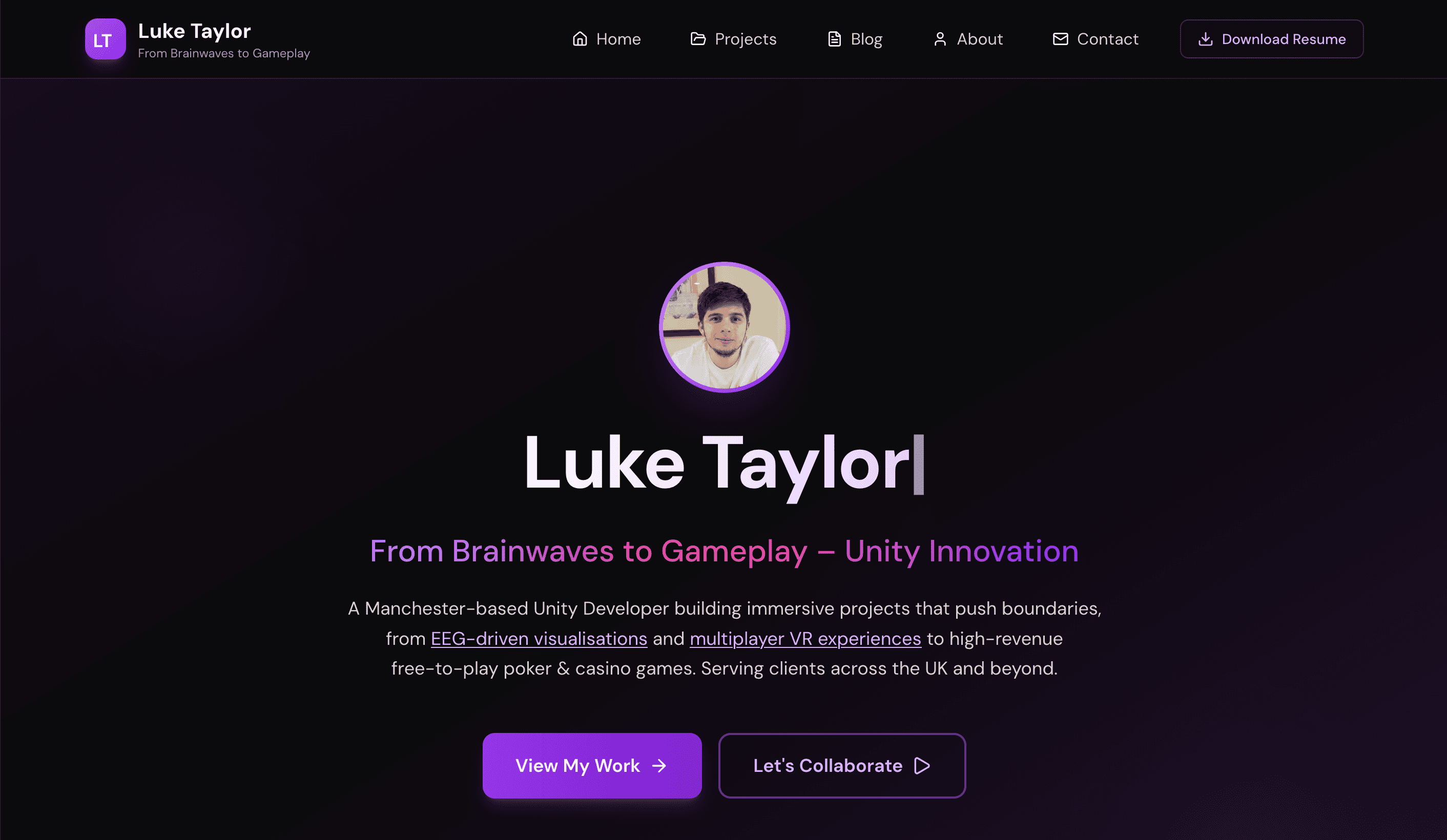 Luke Taylor portfolio - Next.js and React web development