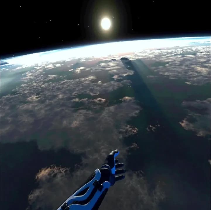 VR Space Station Climber zero-gravity VR climbing prototype inside a space station